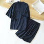 Men's Plus Size Cotton Kimono Pajamas and Bathrobe