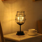 LED Iron Art Night Light with Wine Cup and Vase Decor